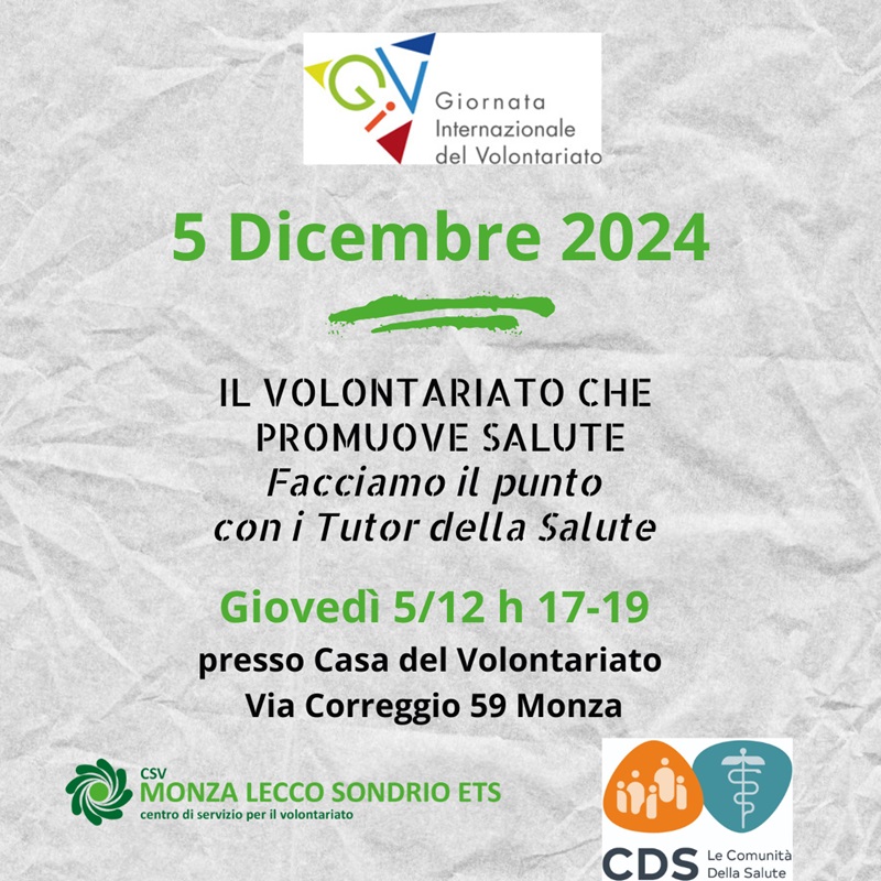 Il volontariato che promuove salute